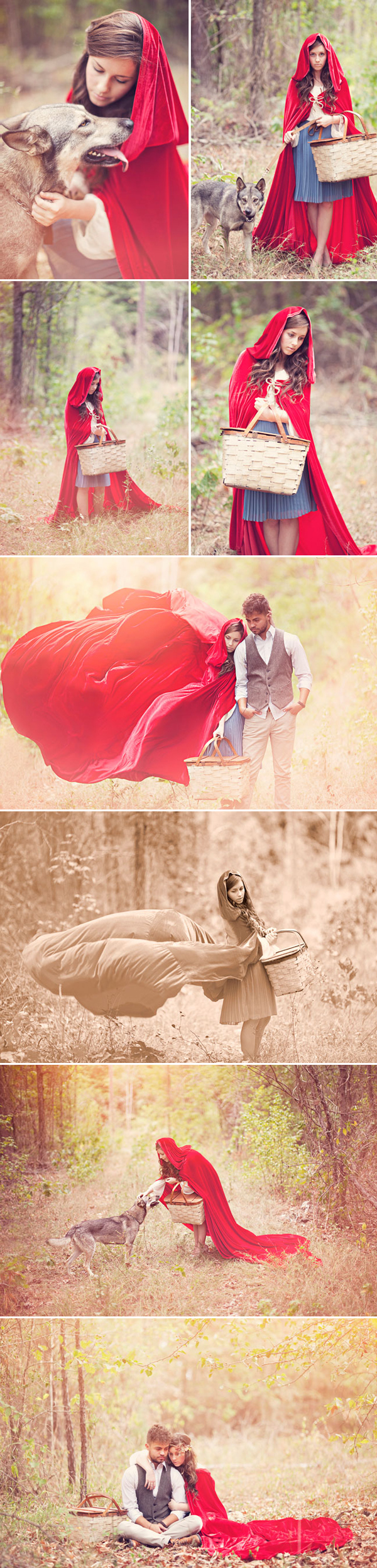 Little Red Riding Hood fairytale engagement photo