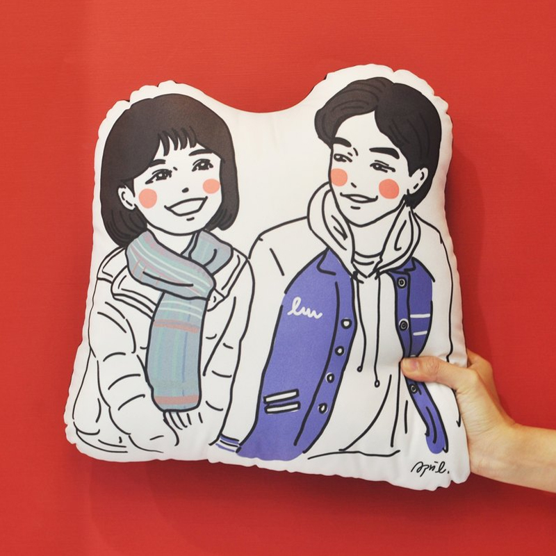 10-Custom illustration pillow