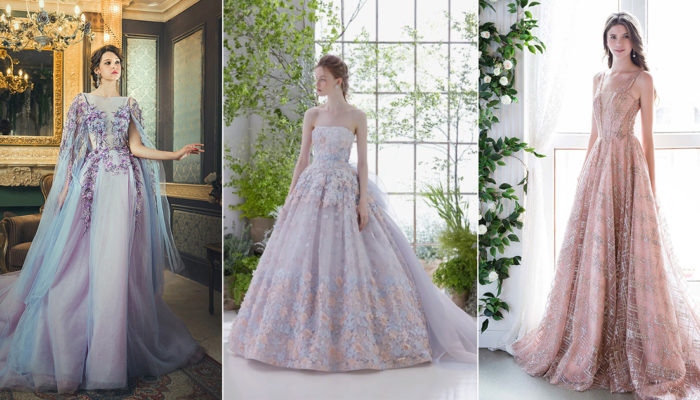 不可思議的奇妙中間色彩！17件挑戰夢幻感官的婚紗禮服!