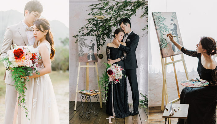 畫家新娘的黑色系美式婚紗照, 反骨浪漫打造永恆畫作