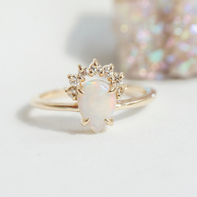 Lily Pear Crown Engagement Ring